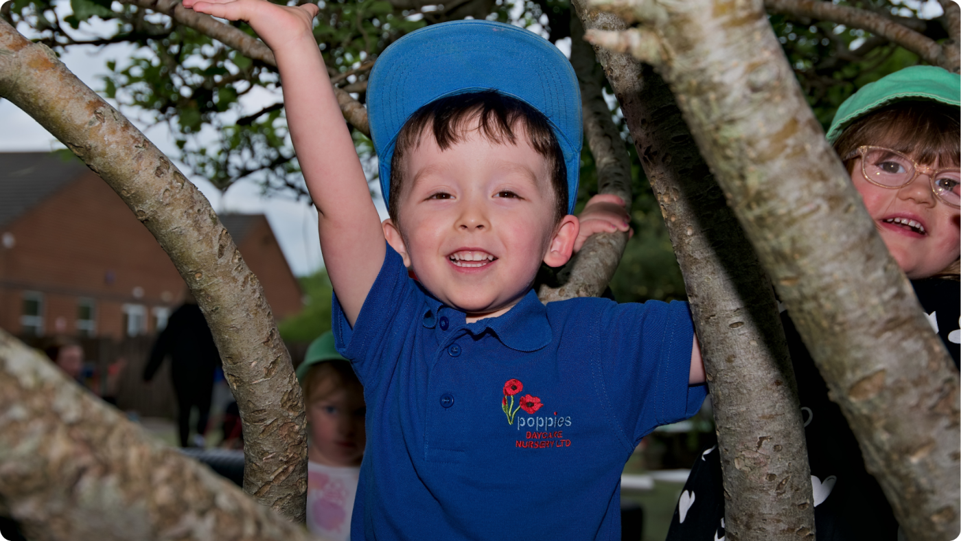 Child wearing Poppies Nursery shirt