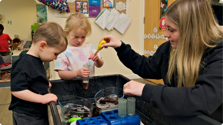 Free Childcare Hours Explained showing 3-4 year olds playing